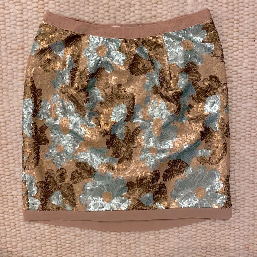 Forever 21 Floral Sequin Mini Skirt